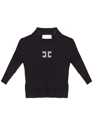 Lightweight black viscose jumper ELISABETTA FRANCHI KIDS | EFMA195CFL060N100